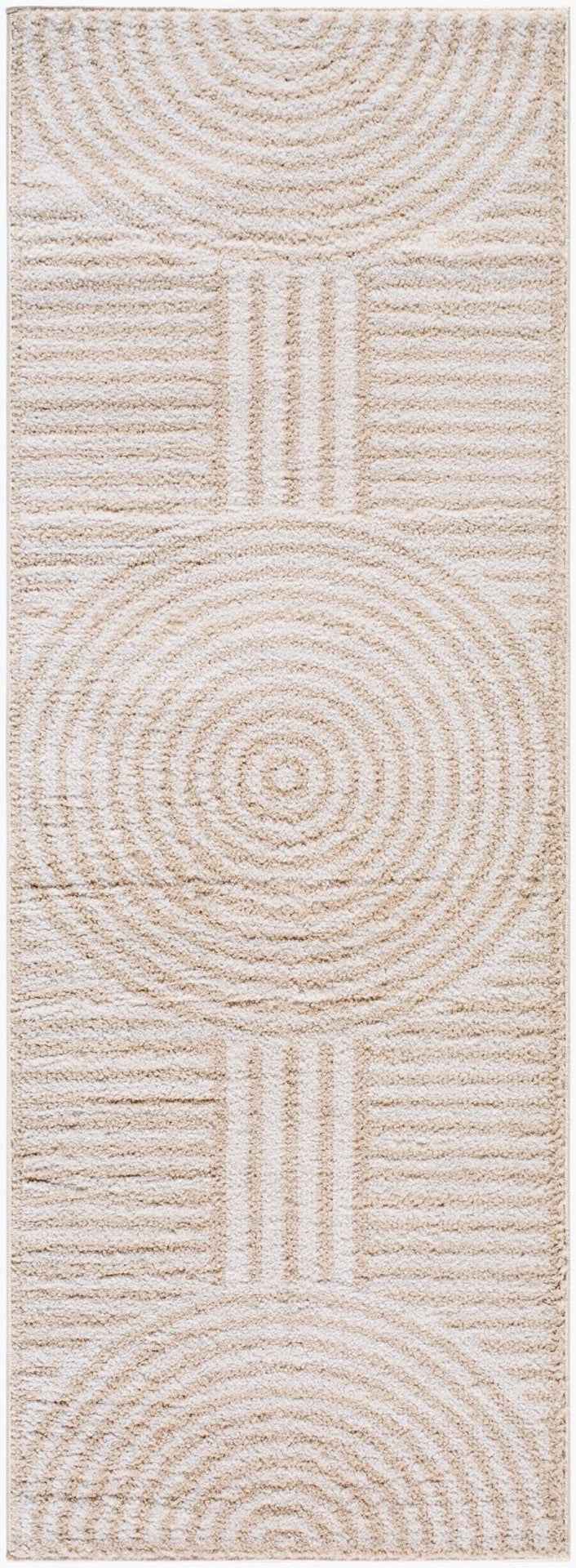 Livabliss Fossay Art Deco High Pile Shag Rug Machine Woven Polyester for Bedroom or Entryway Light Beige, Be 2'7" x 7'3" FSG2332-2773
