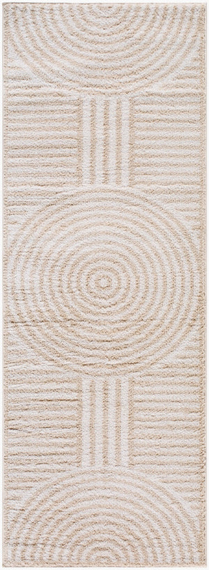 Livabliss Fossay Art Deco High Pile Shag Rug Machine Woven Polyester for Bedroom or Entryway Light Beige, Be 2'7" x 7'3" FSG2332-2773