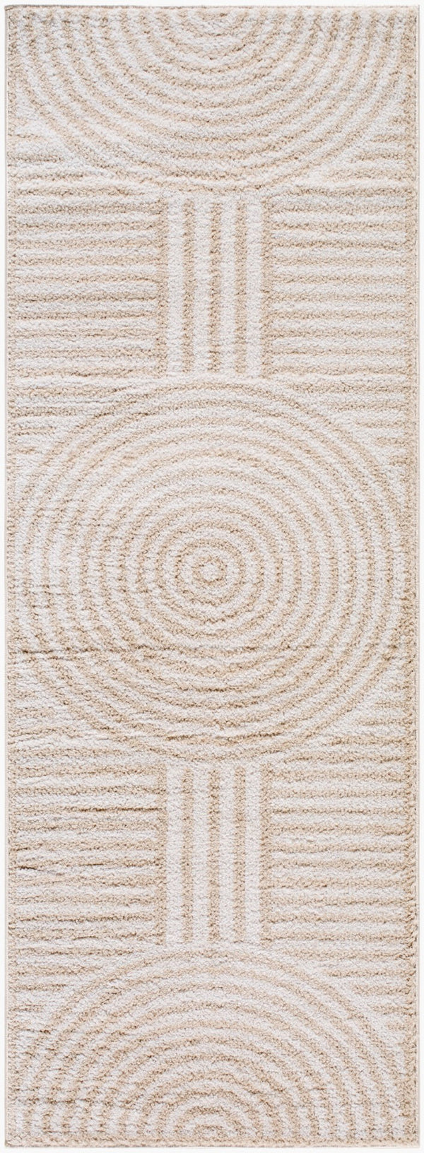 Livabliss Fossay Art Deco High Pile Shag Rug Machine Woven Polyester for Bedroom or Entryway Light Beige, Be 2'7" x 7'3" FSG2332-2773