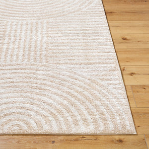 Livabliss Fossay Art Deco High Pile Shag Rug Machine Woven Polyester for Bedroom or Entryway Light Beige, Be 7'10" x 10' FSG2332-71010