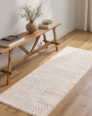 Livabliss Fossay Art Deco High Pile Shag Rug Machine Woven Polyester for Bedroom or Entryway Light Beige, Be 7'10" x 10' FSG2332-71010