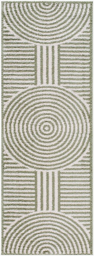 Livabliss Fossay Shag Polyester Area Rug Art Deco Plush Pile for Bedroom or Entryway Light Beige, Gr 2'7" x 7'3" FSG2333-2773