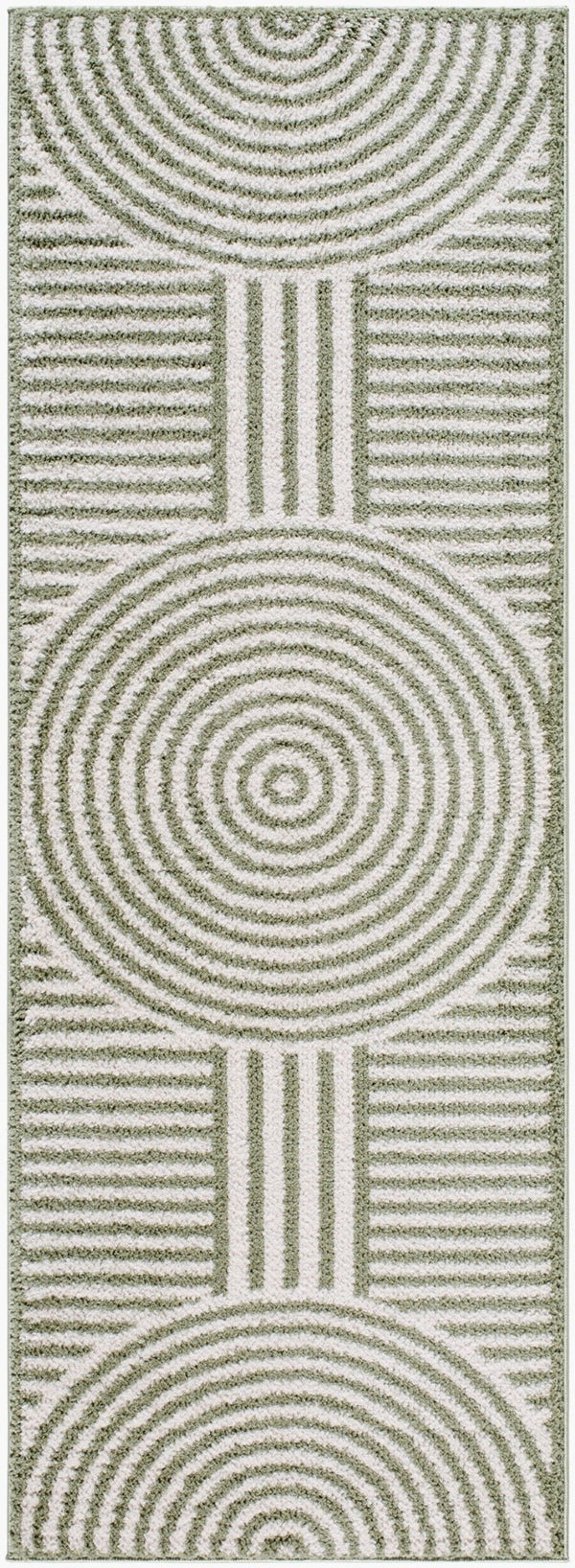 Livabliss Fossay Shag Polyester Area Rug Art Deco Plush Pile for Bedroom or Entryway Light Beige, Gr 2'7" x 7'3" FSG2333-2773