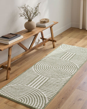 Livabliss Fossay Shag Polyester Area Rug Art Deco Plush Pile for Bedroom or Entryway Light Beige, Gr 5'3" x 7' FSG2333-537