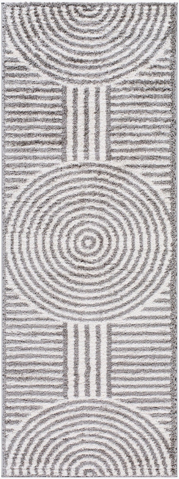 Livabliss Fossay Shag Art Deco Polyester High Pile Rug Machine Woven Plush Entryway Accent Light Beige, Ch 2'7" x 7'3" FSG2334-2773