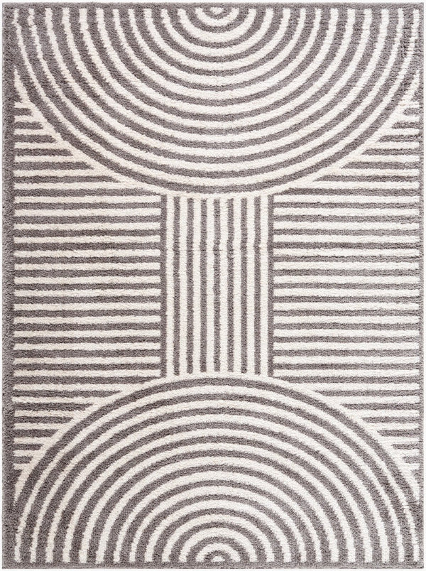Livabliss Fossay Shag Art Deco Polyester High Pile Rug Machine Woven Plush Entryway Accent Light Beige, Ch 7'10" x 10' FSG2334-71010
