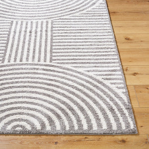 Livabliss Fossay Shag Art Deco Polyester High Pile Rug Machine Woven Plush Entryway Accent Light Beige, Ch 7'10" x 10' FSG2334-71010