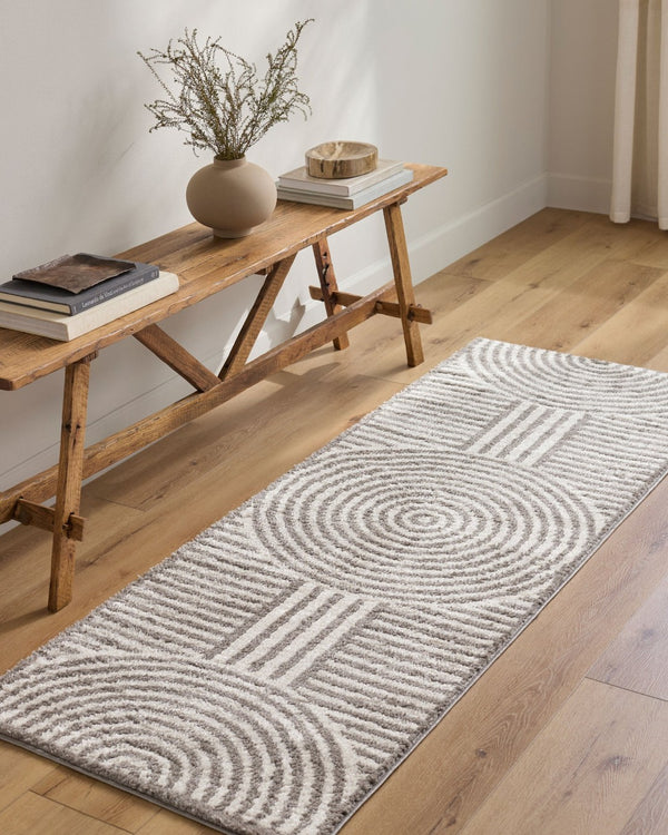Livabliss Fossay Shag Art Deco Polyester High Pile Rug Machine Woven Plush Entryway Accent Light Beige, Ch 7'10" x 10' FSG2334-71010