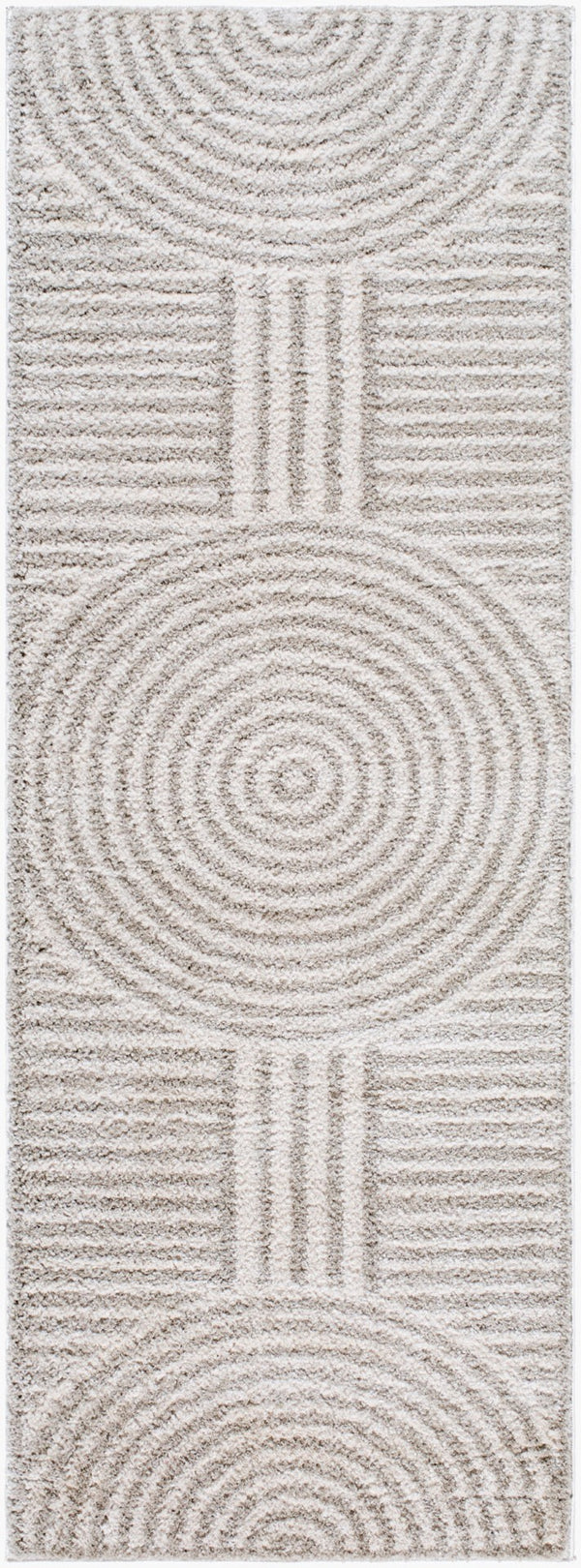 Livabliss Fossay High Pile Shag Area Rug Soft Polyester Plush Accent for Bedroom or Entryway Light Beige, Me 2'7" x 7'3" FSG2335-2773