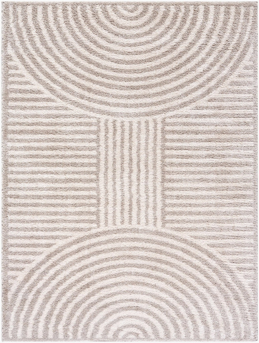 Livabliss Fossay High Pile Shag Area Rug Soft Polyester Plush Accent for Bedroom or Entryway Light Beige, Me 7'10" x 10' FSG2335-71010