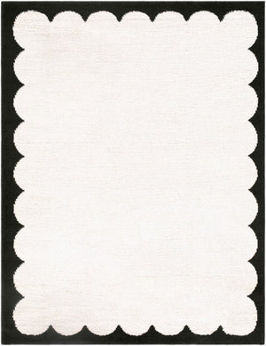 Livabliss Fossay Plush Polyester Shag Rug Turkish Woven High Pile for Modern Living Spaces Cream, Black 7'10" x 10' FSG2342-71010