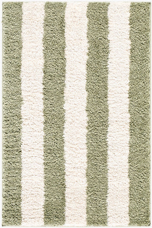 Livabliss Fossay Shag Polyester Area Rug Turkish Woven Plush Pile Bedside Entryway Accent Cream, Olive 2' x 2'11" FSG2346-2211