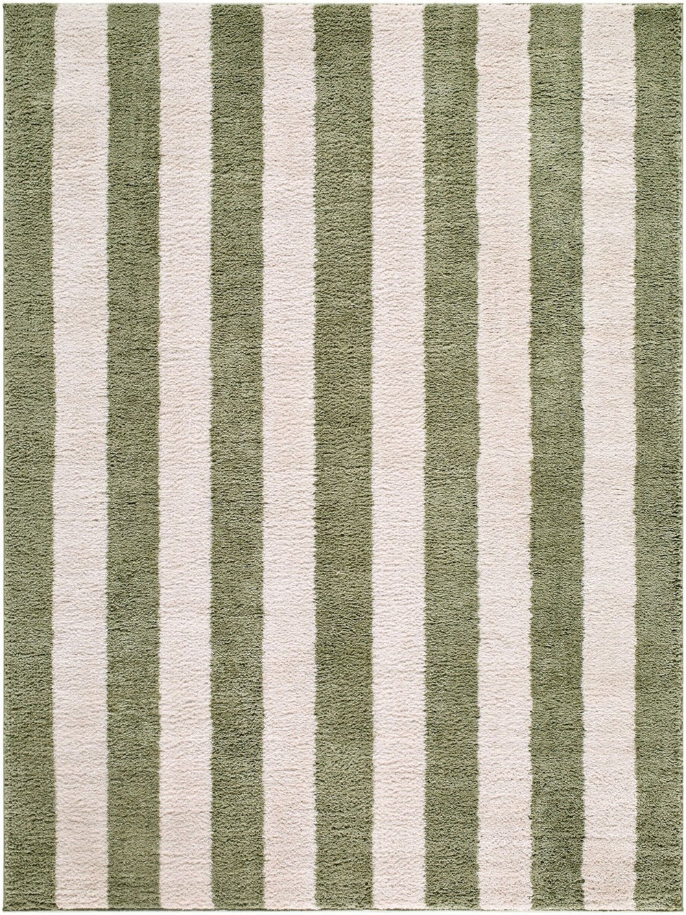 Livabliss Fossay Shag Polyester Area Rug Turkish Woven Plush Pile Bedside Entryway Accent Cream, Olive 7'10" x 10' FSG2346-71010