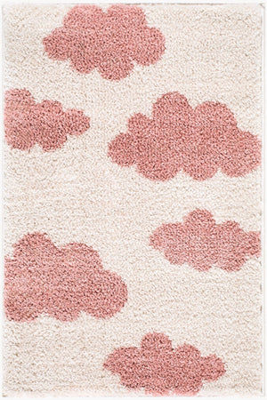 Livabliss Fossay Plush Polyester Shag Rug Machine Woven for Bedside or Entryway Accent Ivory, Rose 2'7" x 7'3" FSG2349-2773