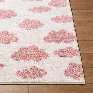 Livabliss Fossay Plush Polyester Shag Rug Machine Woven for Bedside or Entryway Accent Ivory, Rose 7'10" x 10' FSG2349-71010