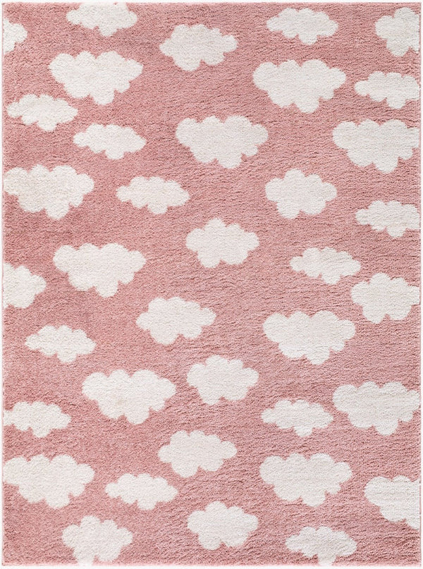 Livabliss Fossay High Pile Shag Rug Plush Polyester Accent for Modern Bedroom or Entryway Rose, Ivory 5'3" x 7' FSG2350-537