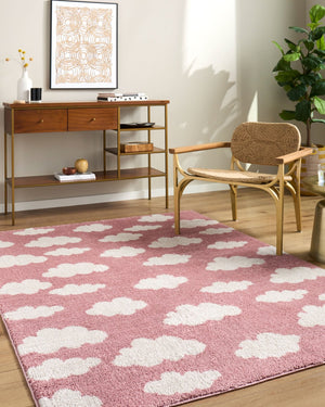 Livabliss Fossay High Pile Shag Rug Plush Polyester Accent for Modern Bedroom or Entryway Rose, Ivory 2'7" x 7'3" FSG2350-2773