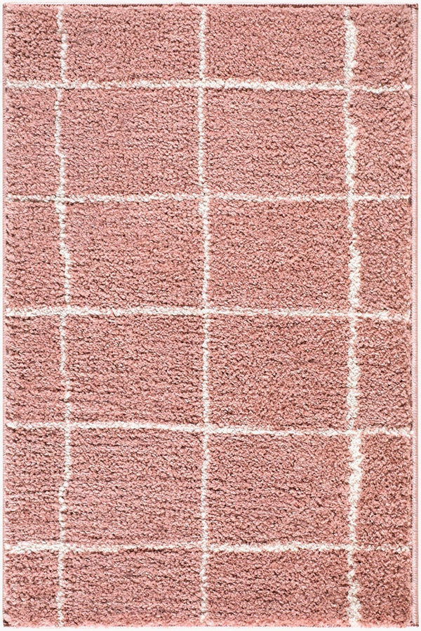 Livabliss Fossay Plush Shag Area Rug Machine Woven Polyester for Bedroom or Living Room Rose, Ivory 2'7" x 7'3" FSG2351-2773
