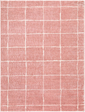 Livabliss Fossay Plush Shag Area Rug Machine Woven Polyester for Bedroom or Living Room Rose, Ivory 6'7" x 9' FSG2351-679