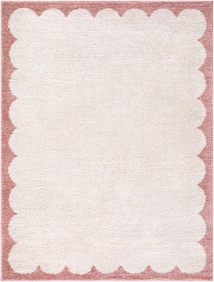Livabliss Fossay High Pile Polyester Shag Rug Soft Plush Accent for Entryway or Bathroom Ivory, Rose 6'7" x 9' FSG2352-679