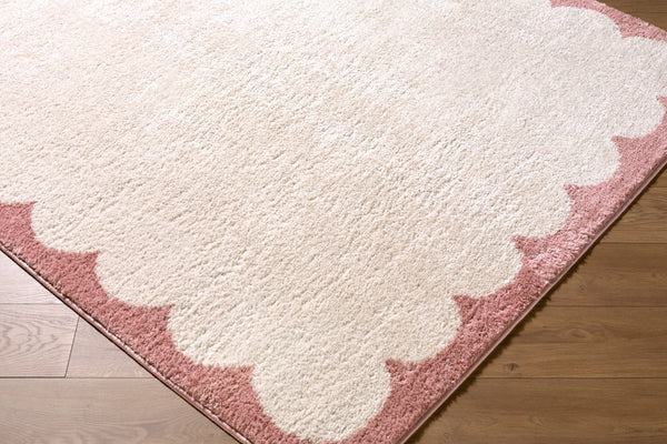 Livabliss Fossay High Pile Polyester Shag Rug Soft Plush Accent for Entryway or Bathroom Ivory, Rose 2' x 2'11" FSG2352-2211