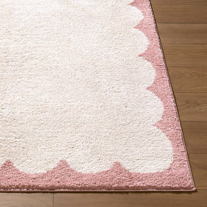 Livabliss Fossay High Pile Polyester Shag Rug Soft Plush Accent for Entryway or Bathroom Ivory, Rose 2' x 2'11" FSG2352-2211