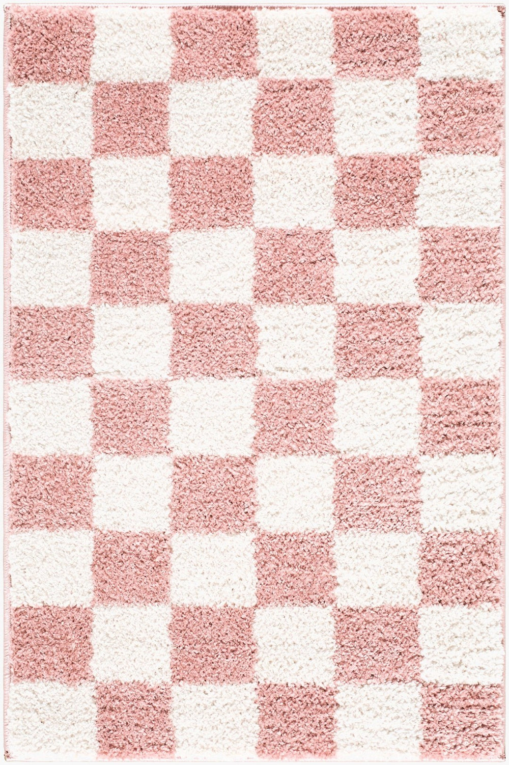 Livabliss Fossay Art Deco Shag Area Rug Soft High Pile Polyester Accent for Living Room Rose, Ivory 2' x 2'11" FSG2354-2211