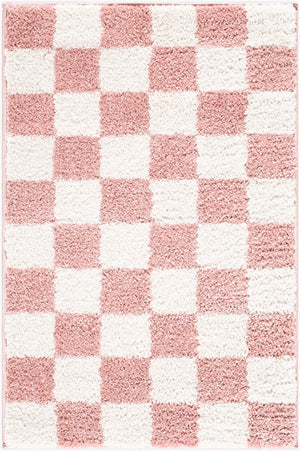 Livabliss Fossay Art Deco Shag Area Rug Soft High Pile Polyester Accent for Living Room Rose, Ivory 2' x 2'11" FSG2354-2211