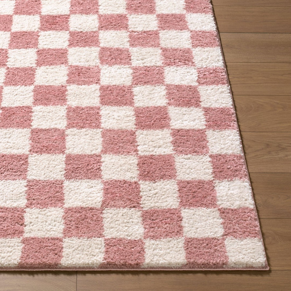 Livabliss Fossay Art Deco Shag Area Rug Soft High Pile Polyester Accent for Living Room Rose, Ivory 2' x 2'11" FSG2354-2211
