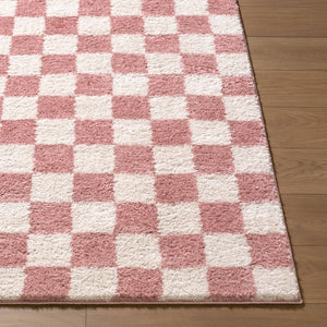Livabliss Fossay Art Deco Shag Area Rug Soft High Pile Polyester Accent for Living Room Rose, Ivory 2' x 2'11" FSG2354-2211