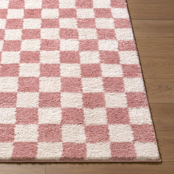 Livabliss Fossay Art Deco Shag Area Rug Soft High Pile Polyester Accent for Living Room Rose, Ivory 2' x 2'11" FSG2354-2211