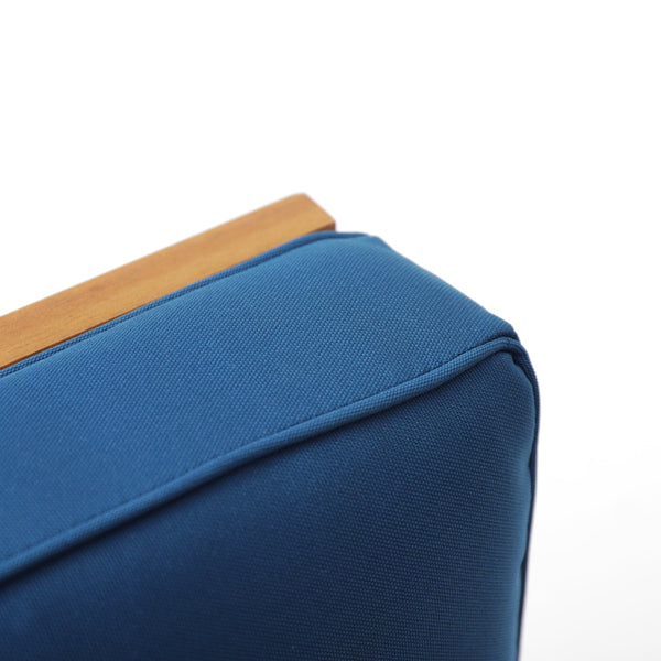 English Elm Perla Armless Accent Chair Tailored Low Profile Upholstered Seat for Living Room Blue 58941.00MBLU