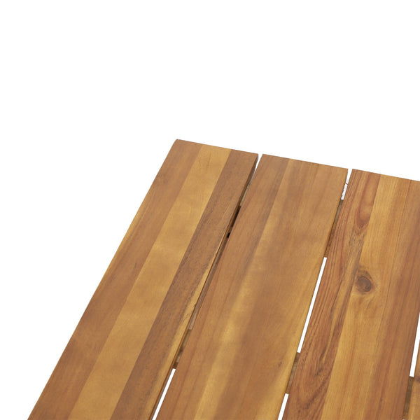 English Elm Crowne Solid Acacia Outdoor Coffee Table Teak Finish Slatted Top Patio Deck Lounge N773P392770B