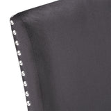 Homelegance By Top-Line Saber Nailhead Velvet Upholstered Chairs (Set of 2) Black Wood