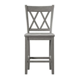 Homelegance By Top-Line Juliette Double X-Back Counter Height Chairs (Set of 2) Grey Rubberwood