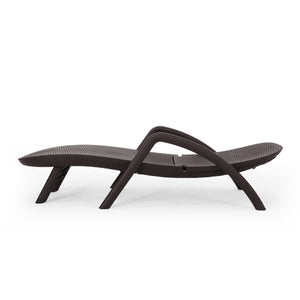 English Elm Christopher Knight Home® - MIKAEL Chaise Lounge Dark Brown Polypropylene 3D Wicker Weather-Resistant Handcrafted Outdoor Seating 68020.00DBRN