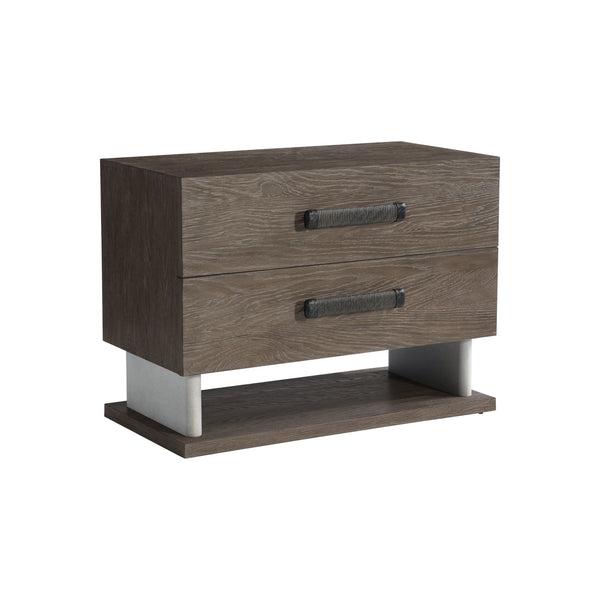 Bernhardt Bernhardt Rustic Modern Casa Paros Nightstand With Playa Veneer, Rope Pulls, Soft‑Close Drawers & Usb Charging 317231
