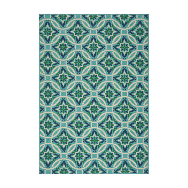 English Elm Christopher Knight Home® - MERIDIAN Blue Polypropylene Rug 5'3" x 7'6" Machine Woven Loop Pile Durable Indoor Rectangular Mat 64166.00