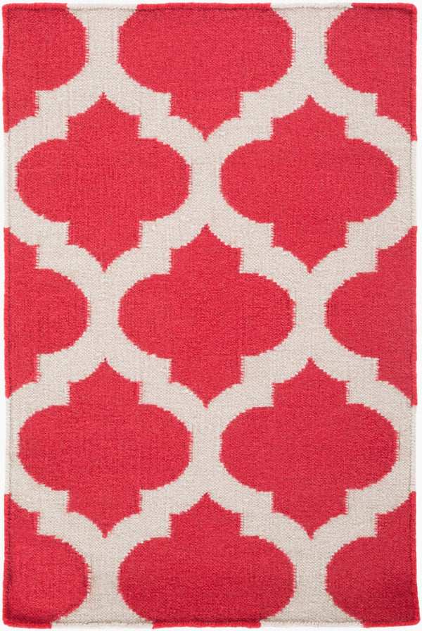 Surya Frontier Ft-103 Handmade 2' X 3' Wool Rug - Modern Decor, Durable, Easy Care, Natural Charm Red Wool Ft114-23