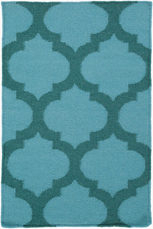 Surya Frontier Ft-103 Handmade 2' X 3' Wool Rug - Modern Decor, Durable, Easy Care, Natural Charm Teal Wool Ft123-58