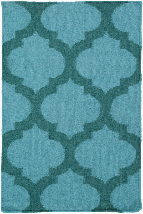Surya Frontier Ft-103 Handmade 2' X 3' Wool Rug - Modern Decor, Durable, Easy Care, Natural Charm Teal Wool Ft123-58