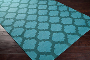 Surya Frontier Ft-103 Handmade 2' X 3' Wool Rug - Modern Decor, Durable, Easy Care, Natural Charm Teal Wool Ft123-23