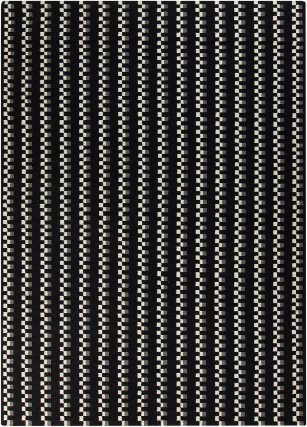 Surya Frontier Ft-103 Handmade 2' X 3' Wool Rug - Modern Decor, Durable, Easy Care, Natural Charm Black Wool Ft135-811