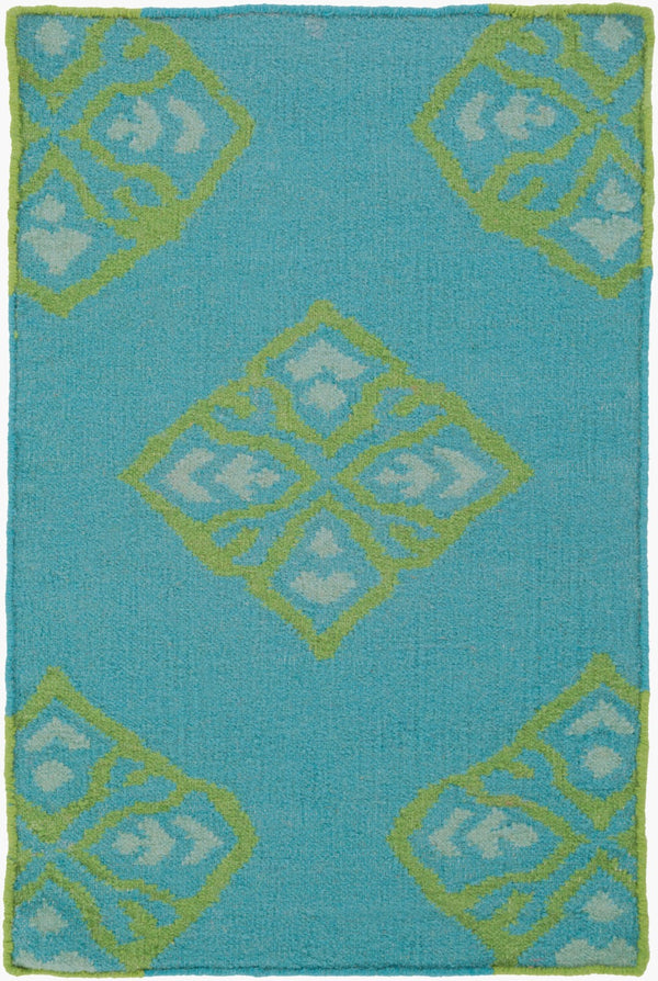 Surya Frontier Ft-304 Handmade 2' X 3' Wool Rug - Modern, Durable Design For Effortless Home Decor Style Teal Wool Ft371-3656