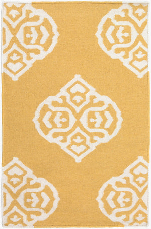 Surya Frontier Ft-304 Handmade 2' X 3' Wool Rug - Modern, Durable Design For Effortless Home Decor Style Mustard Wool Ft376-3656