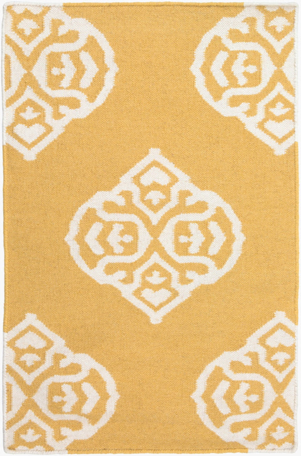 Surya Frontier Ft-304 Handmade 2' X 3' Wool Rug - Modern, Durable Design For Effortless Home Decor Style Mustard Wool Ft376-3656