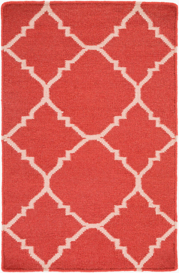 Surya Frontier Ft-220 Handmade 2' X 3' Wool Rug - Durable, Modern Decor With Natural Charm & Warranty Red Wool Ft41-23