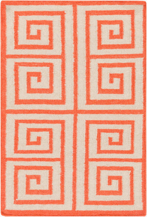 Surya Frontier 2'6" X 8' Handmade Wool Rug - Elegant Global Designs For Chic Home Decor & Durability Orange Wool Ft417-3656