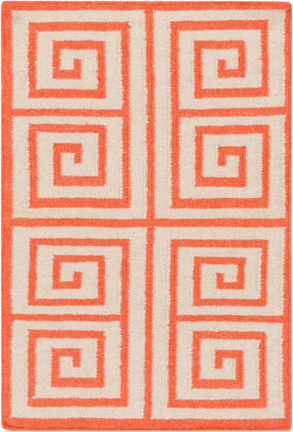 Surya Frontier 2'6" X 8' Handmade Wool Rug - Elegant Global Designs For Chic Home Decor & Durability Orange Wool Ft417-3656