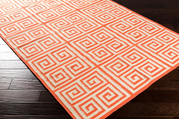 Surya Frontier 2'6" X 8' Handmade Wool Rug - Elegant Global Designs For Chic Home Decor & Durability Orange Wool Ft417-3656